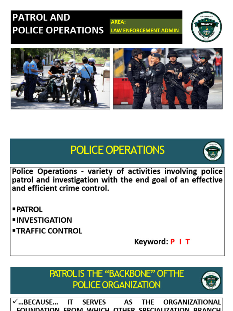 Police Operations: Patrol and Crime Control | PDF | Police | Crimes