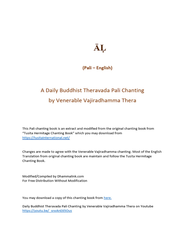 Daily Theravada Pali Chanting Guide | PDF | Indian Philosophy | Nāstika