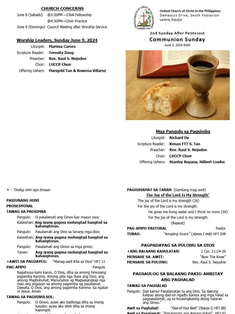 06-June02 Communion Sunday REV.1.1 | PDF