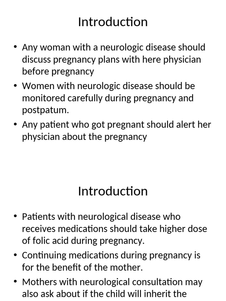 Neurologic Diseases and Pregnancy Guide | PDF | Pregnancy | Diseases ...