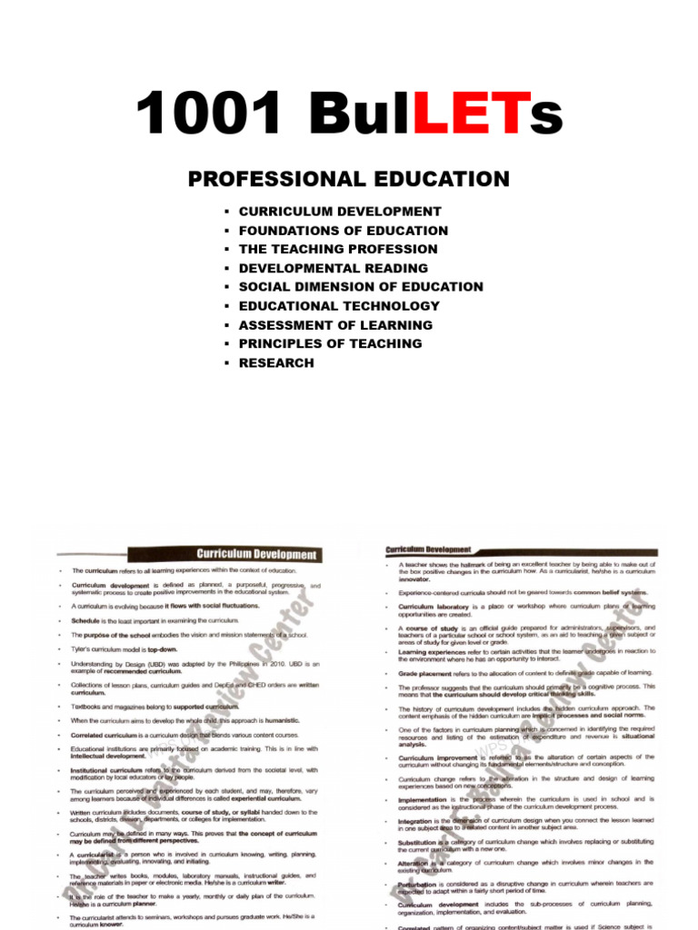Prof Ed - 1001 Bullets - 090021 | PDF