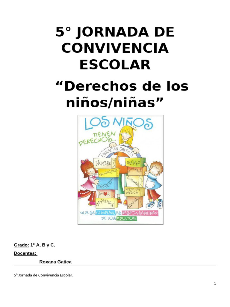 5 Jornada de Convivencia Escolar | PDF