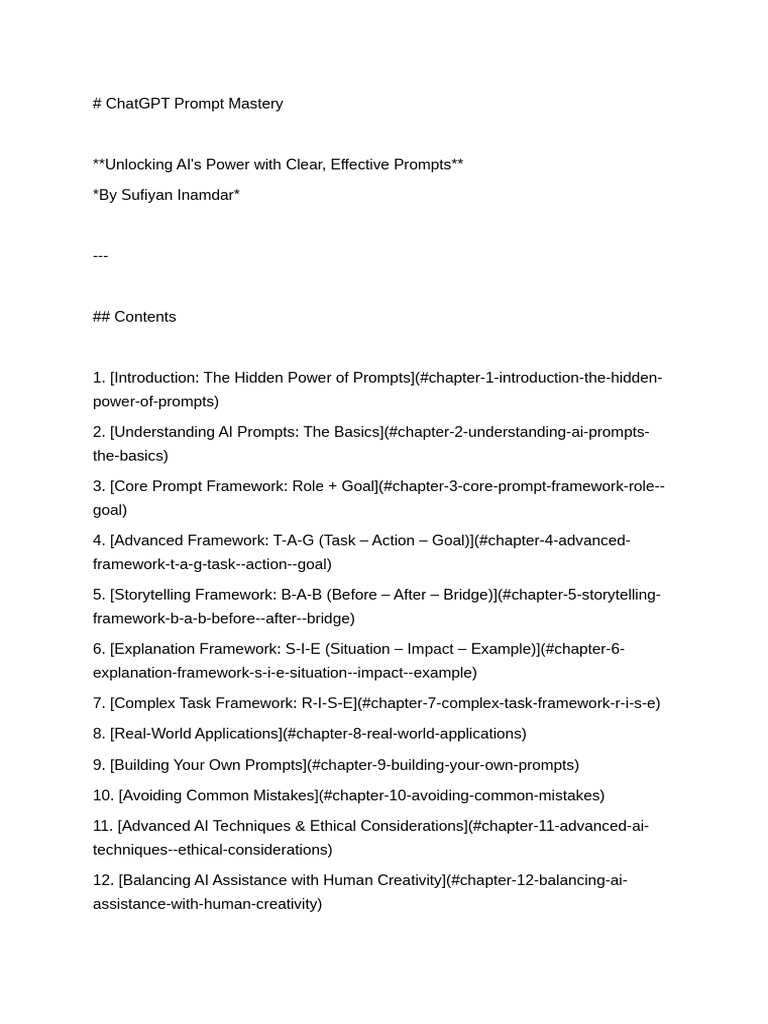 Mastering AI Prompts for ChatGPT Success | PDF | Artificial ...
