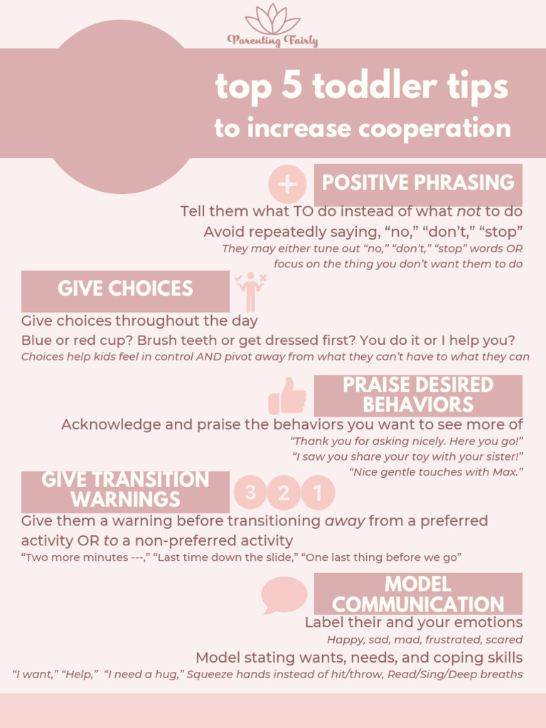 Top 5 Toddler Tips: To Increase Cooperation | PDF
