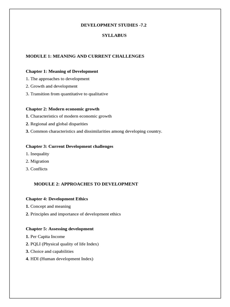 Development Studies: Challenges & Approaches | PDF | Economic Growth ...
