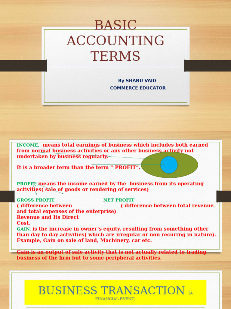 Essential Accounting Terms Explained | PDF | Debits And Credits | Expense