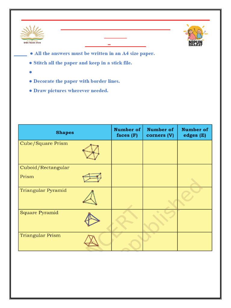 Maths Class 4 Summer Holiday Homework | PDF