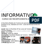 Informativo - Curso de Recepcionista de Eventos