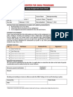 Center For Snhu Programs: Group Assignment Cover Sheet