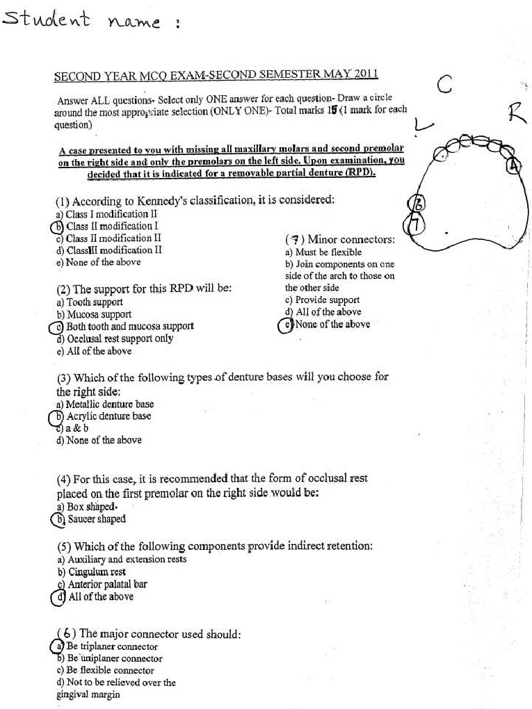 MCQs in Removable Prosthodontics PDF