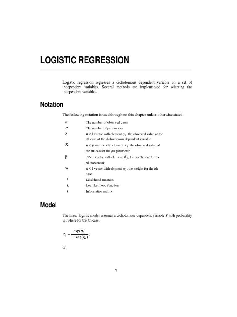 Logistic Regression | PDF | Logistic Regression | Degrees Of Freedom ...