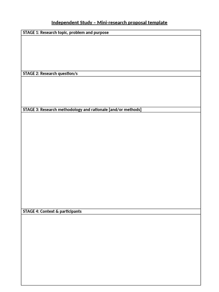 Mini-Research Proposal Template | PDF