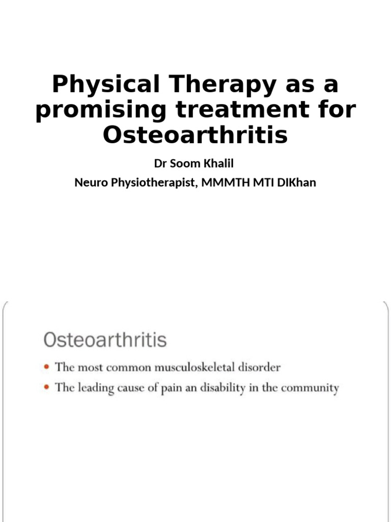 Physical Therapy For Osteoarthritis | PDF