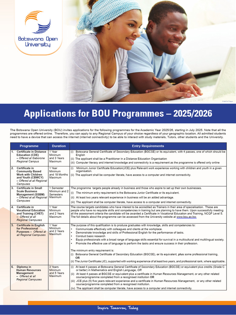 BOU Online Applications for 2025/26 | PDF | Academic Degree ...