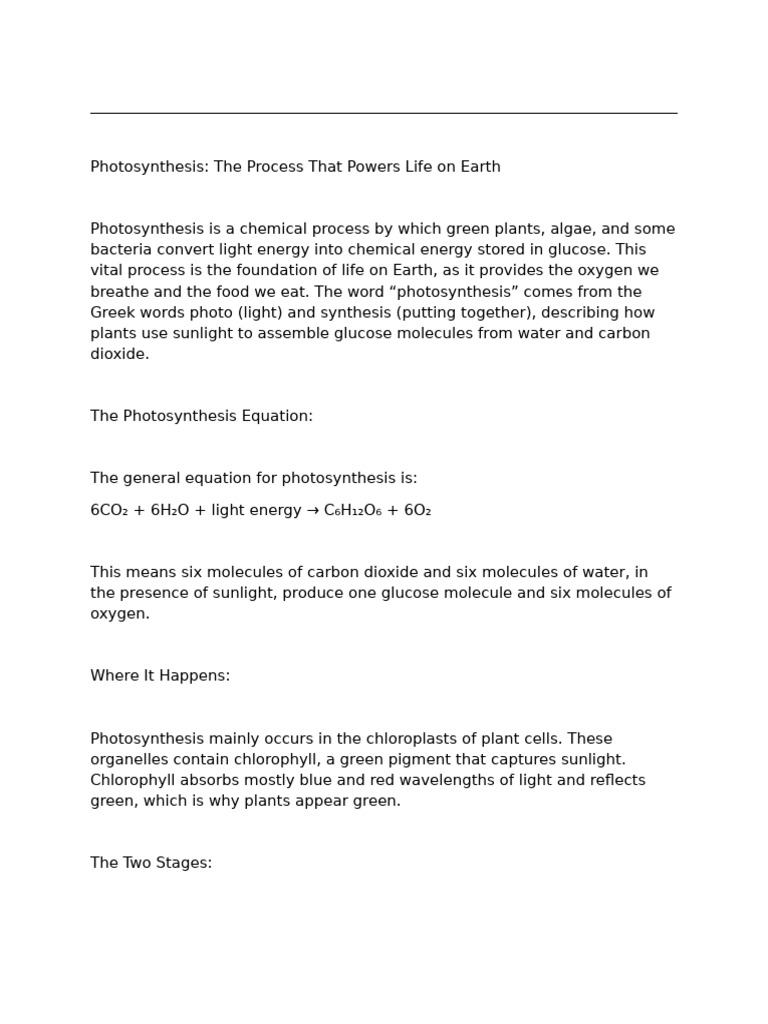 Understanding Photosynthesis Process | PDF | Photosynthesis | Chloroplast