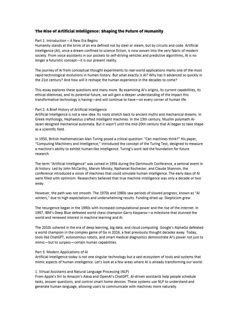 The Rise of Artificial Intelligence Part 5 | PDF | Artificial ...