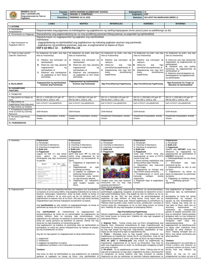 q4 DLL Esp Week 1 Feb.10 14 | PDF