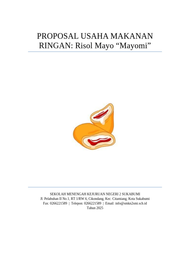 Proposal Usaha Risol Mayo "Mayomi" | PDF