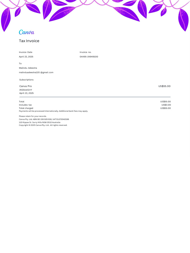 Invoice 04495 24949100 | PDF