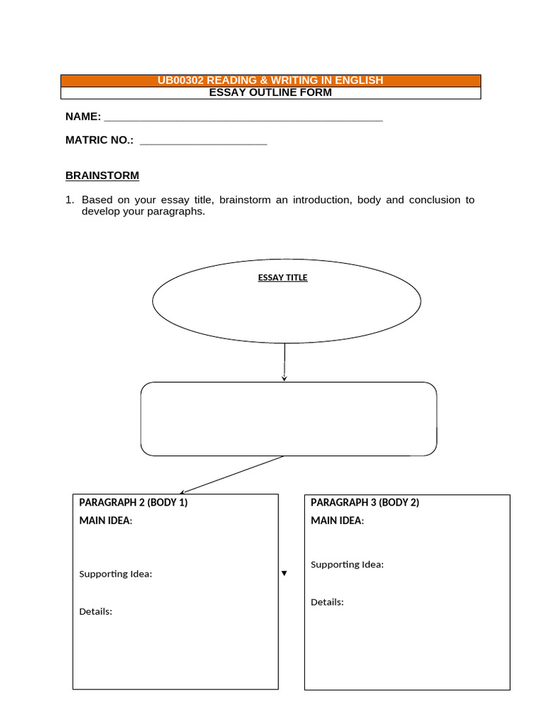 Essay Outline Form | PDF