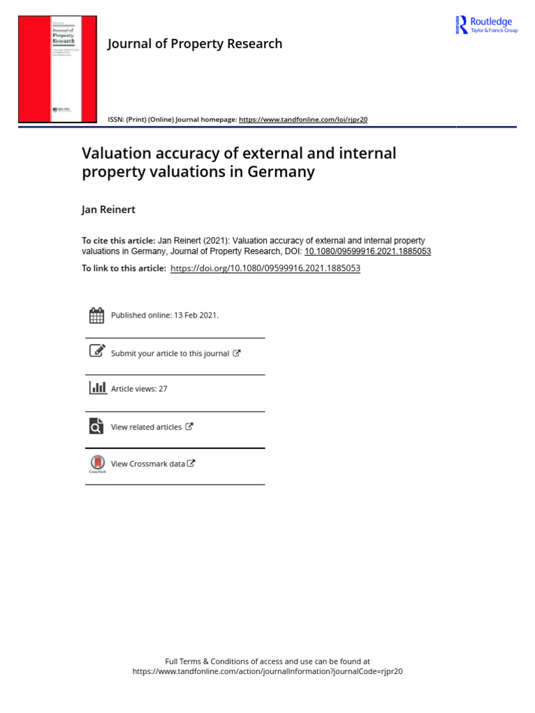 Valuation Accuracy of External and Internal Property Valuations in ...