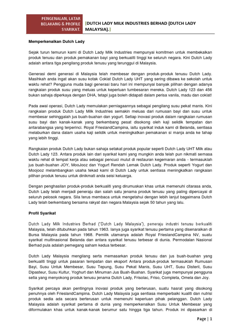 Memperkenalkan Dutch Lady Pdf