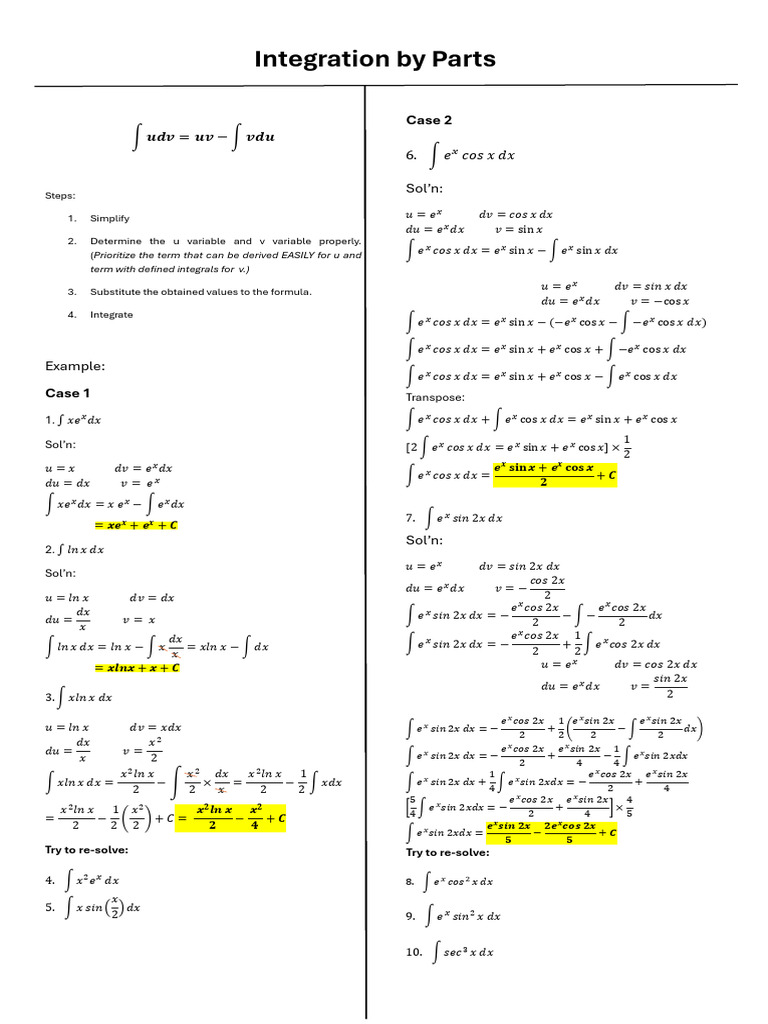 Integration by Parts Guide | PDF | Chess Theory | Chess