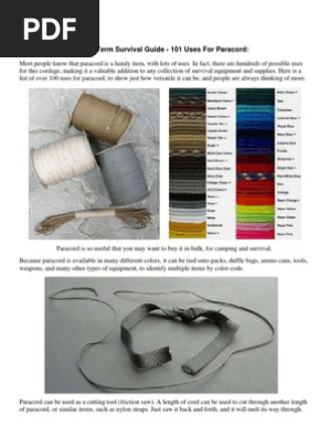 A Long-Term Survival Guide - 101 Uses for Paracord