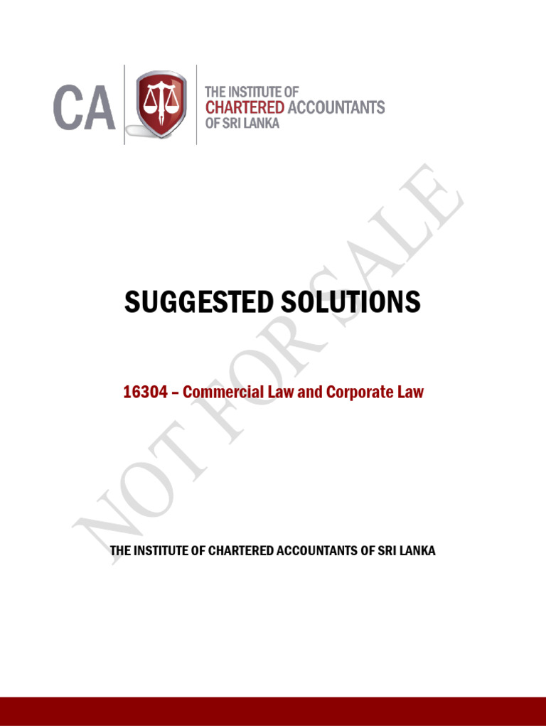Commercial and Corporate Law Exam Insights | PDF | Law Of Agency ...