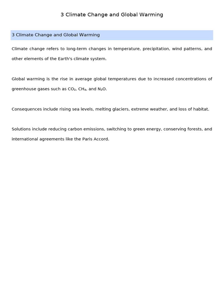 3 Climate Change and Global Warming | PDF