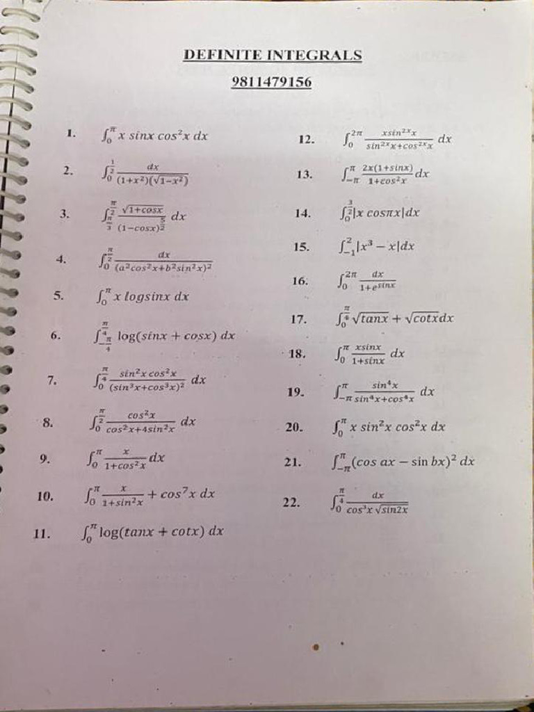 J.Maths Definite Integral | PDF
