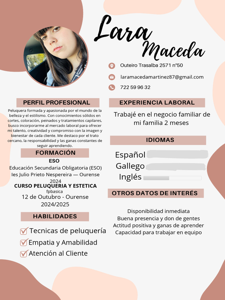Curriculum CV Resume Profesional Marketing Creativo Rosa PDF | PDF