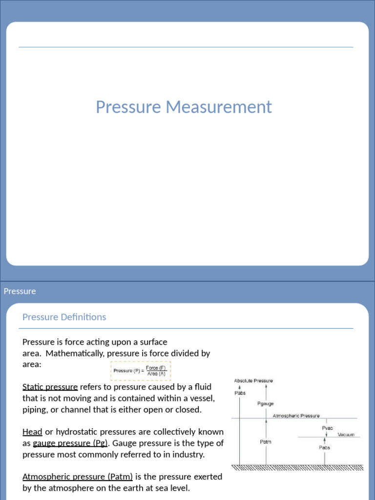 Pressure Measurement Devices Explained | PDF | Capacitance | Pressure ...