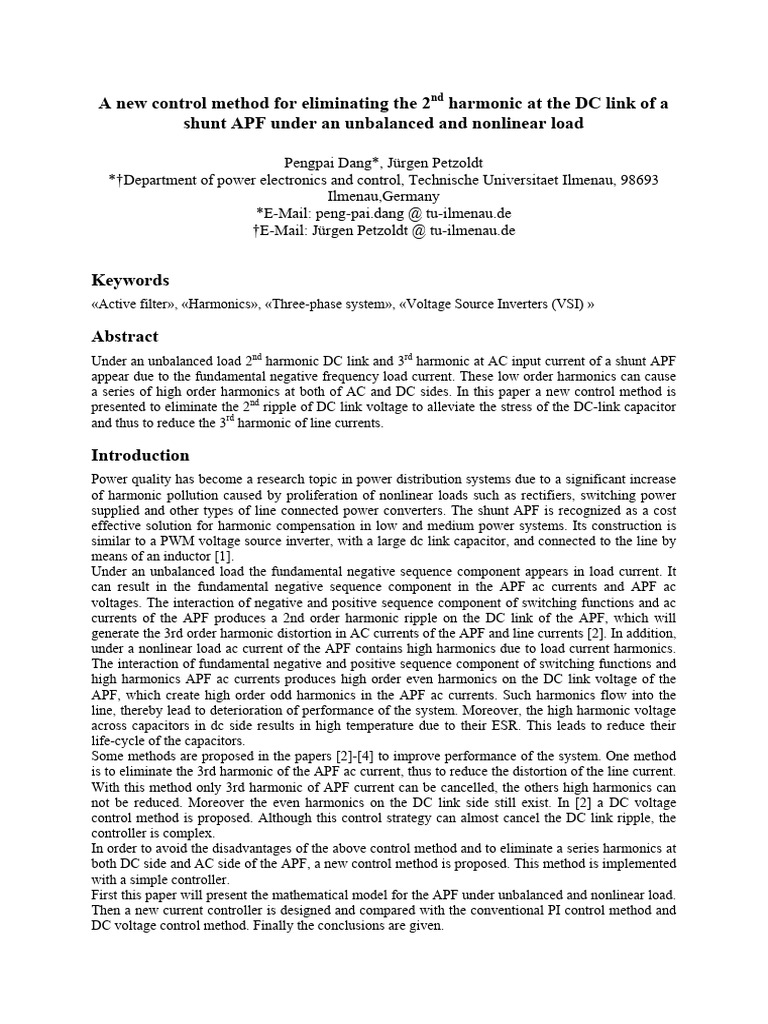 A New Control Method For Eliminating The 2nd Harmonic at The DC Link of ...