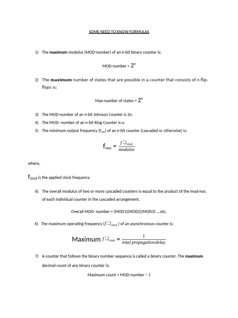 29.some Need-To-Know Formulas | PDF | Computer Hardware | Computer ...