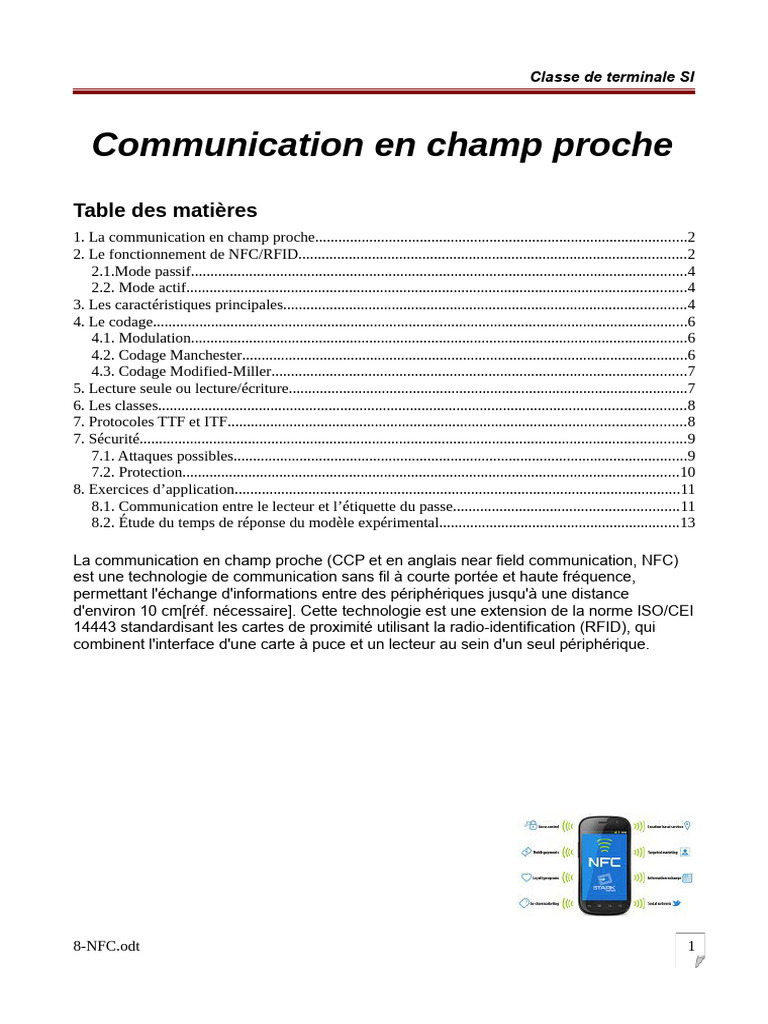 Introduction à la communication NFC/RFID | PDF | Télécommunications ...