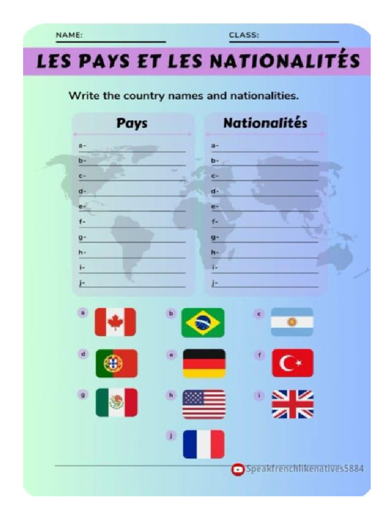 French Worksheets | PDF