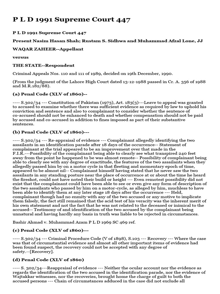 Supreme Court Ruling on Ghulam Bari Case | PDF | Acquittal | Witness