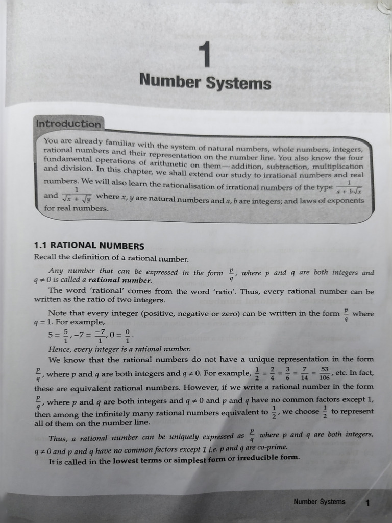 Class 9 Maths Chapter 1 | PDF