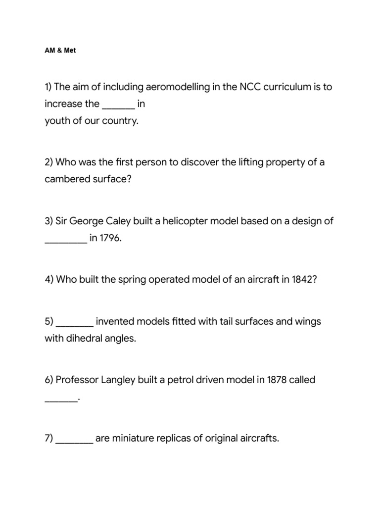 Aeromodelling Curriculum Insights | PDF