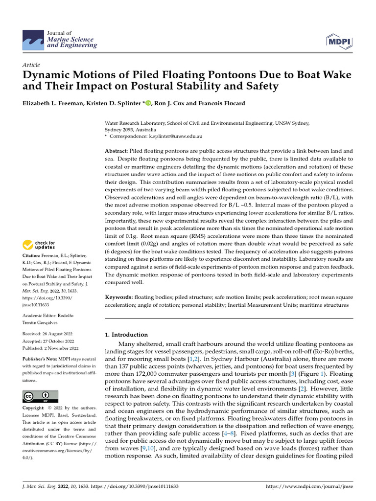 Dynamic Stability of Piled Pontoons | PDF | Mechanics
