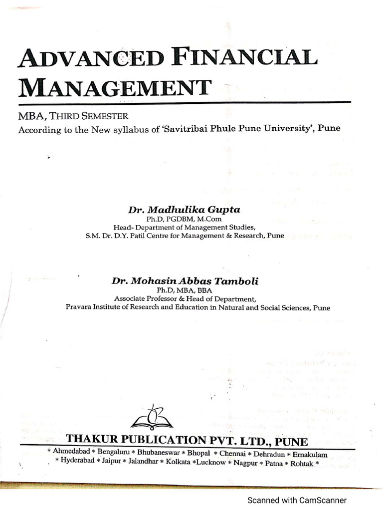 Advanced Financial Manegement Sem 3 Unit 1 2 | PDF