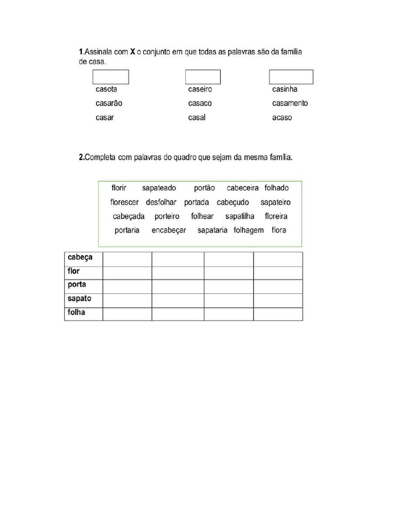 Familia de Palavras | PDF