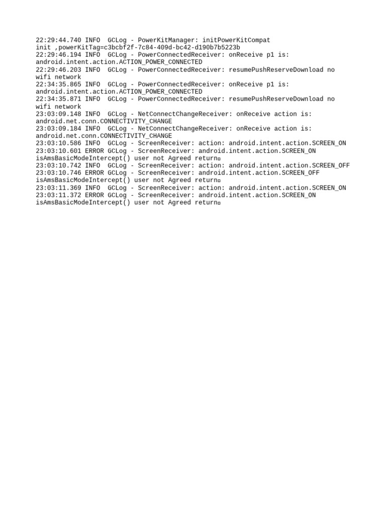 Android Power and Screen Event Logs | PDF