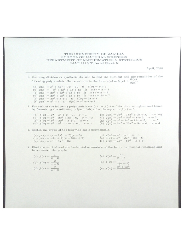Tutorial Sheet 5 Pdf