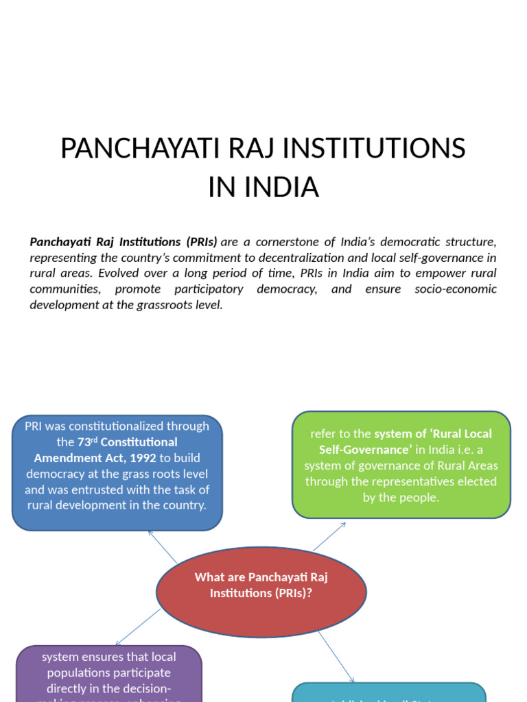 Panchayati Raj Institutions in India | PDF | Government Of India ...