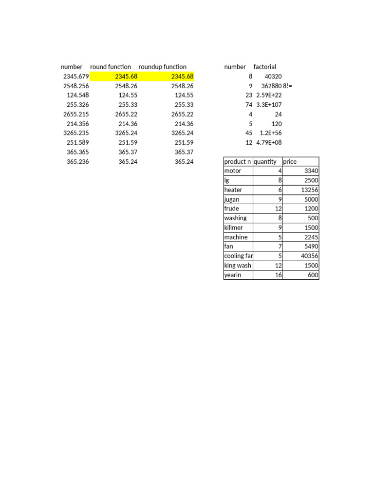 Number Functions and Calculations | PDF