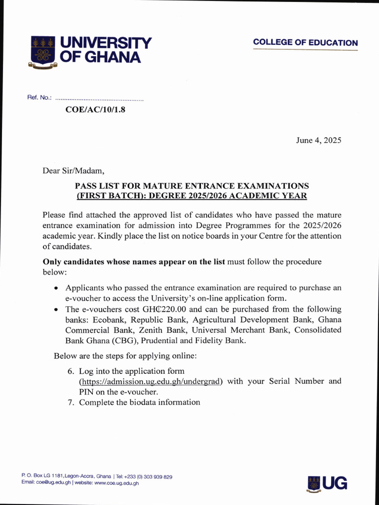 Pass List For Mature Exams - Degree0001 | PDF