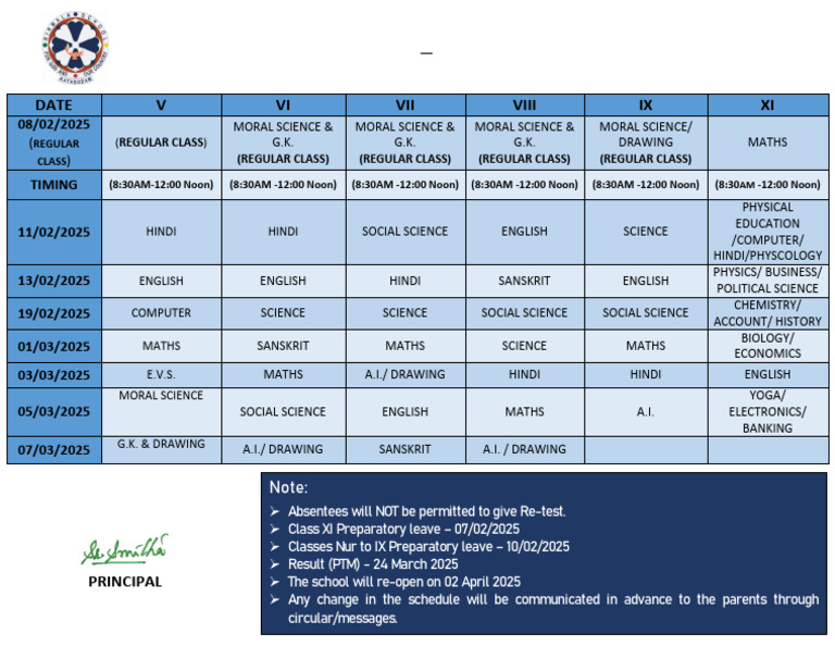 Annual Exam Schedule 2024-2025 | PDF | Liberal Arts Education | Inquiry