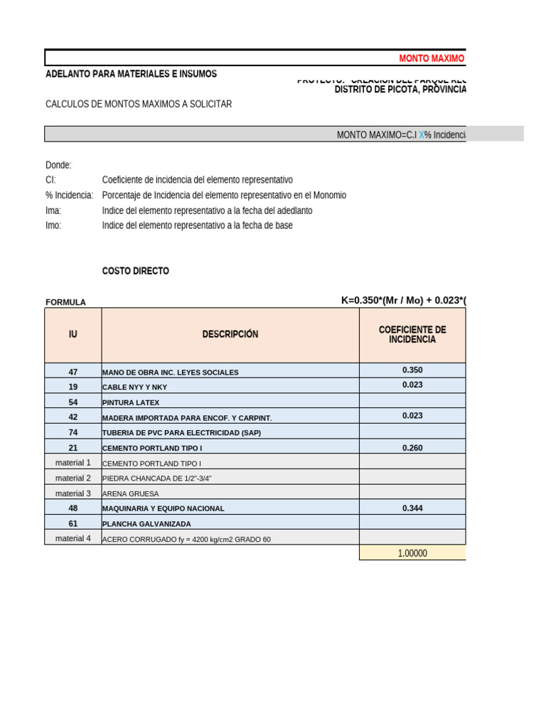 Adelanto Máximo para Materiales de Construcción | PDF | Sector secundario de la economía | edificio